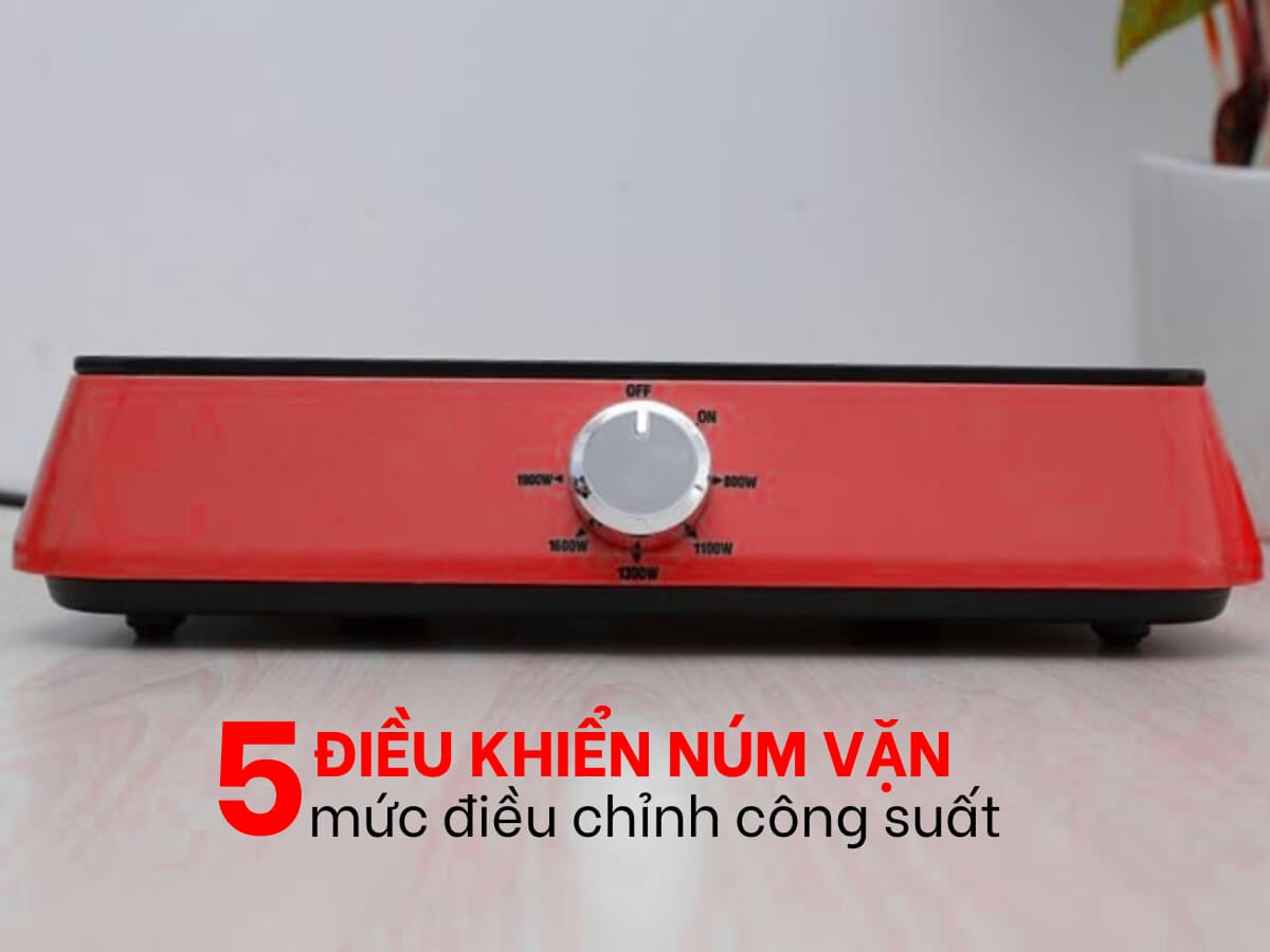 Điều khiển núm vặn 5 mức điều chỉnh công suất