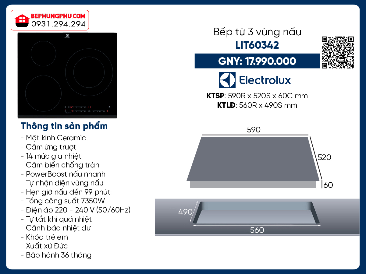 Bếp từ Electrolux LIT60342