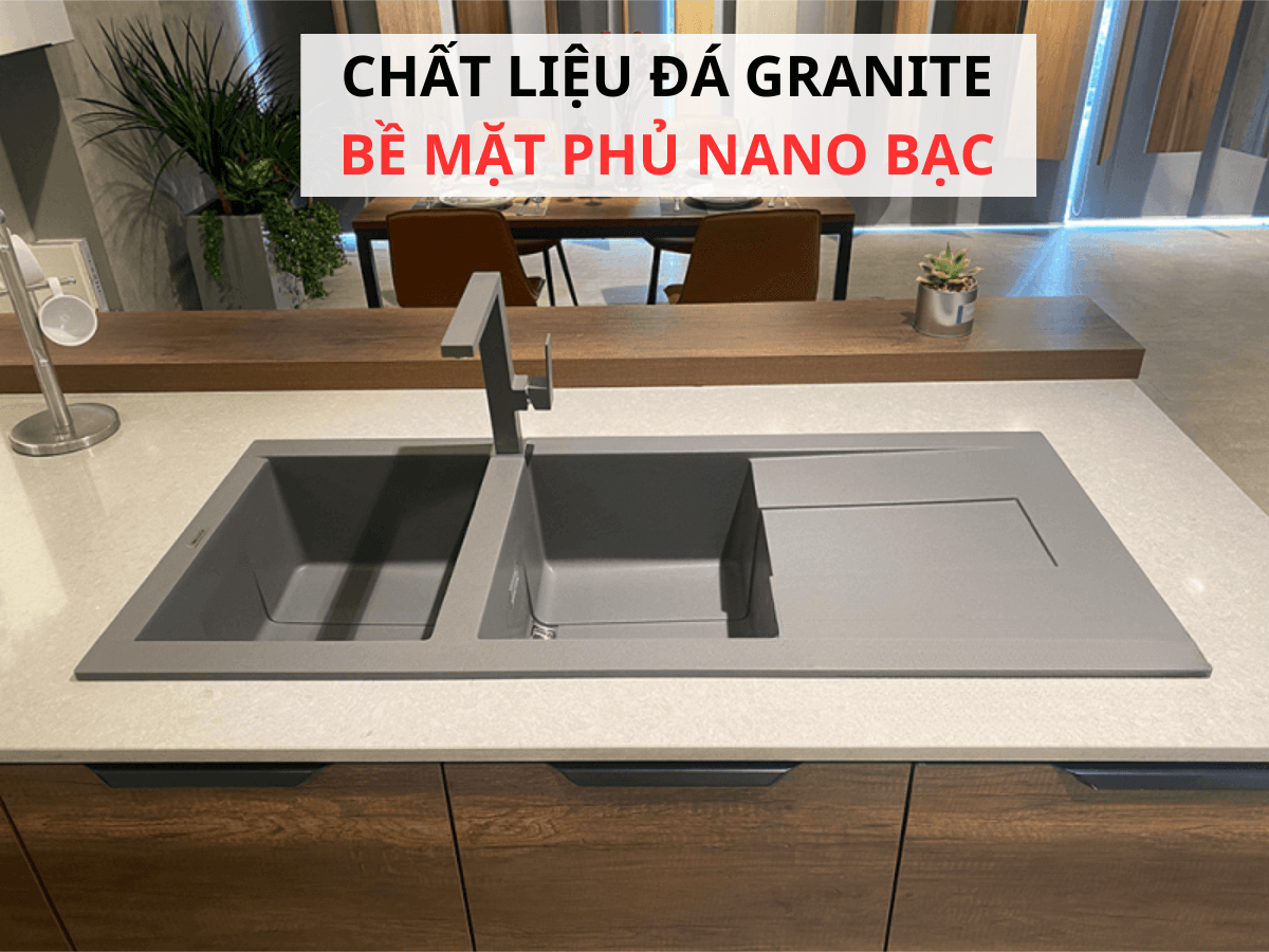 Chất liệu đá Granite, bề mặt phủ Nano Bạc