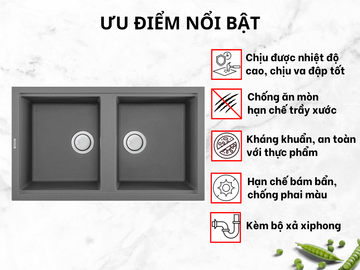 Ưu điểm nổi bật của Chậu Malloca TITANIUM K-45073