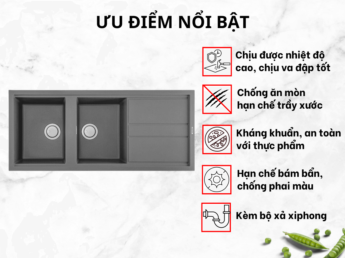 Ưu điểm nổi bật của Chậu Malloca TITANIUM K-50073