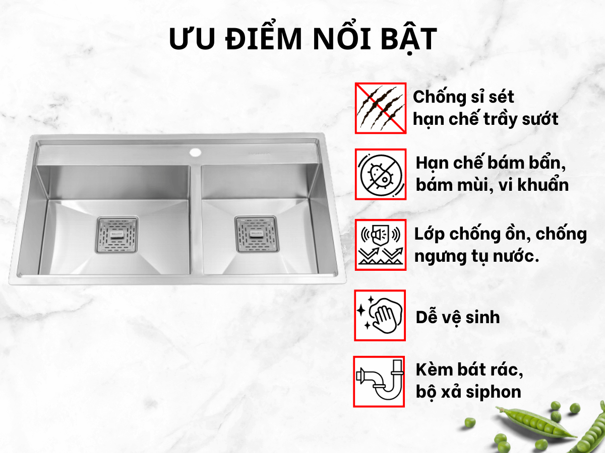 Chậu inox Malloca MS 6304 ST