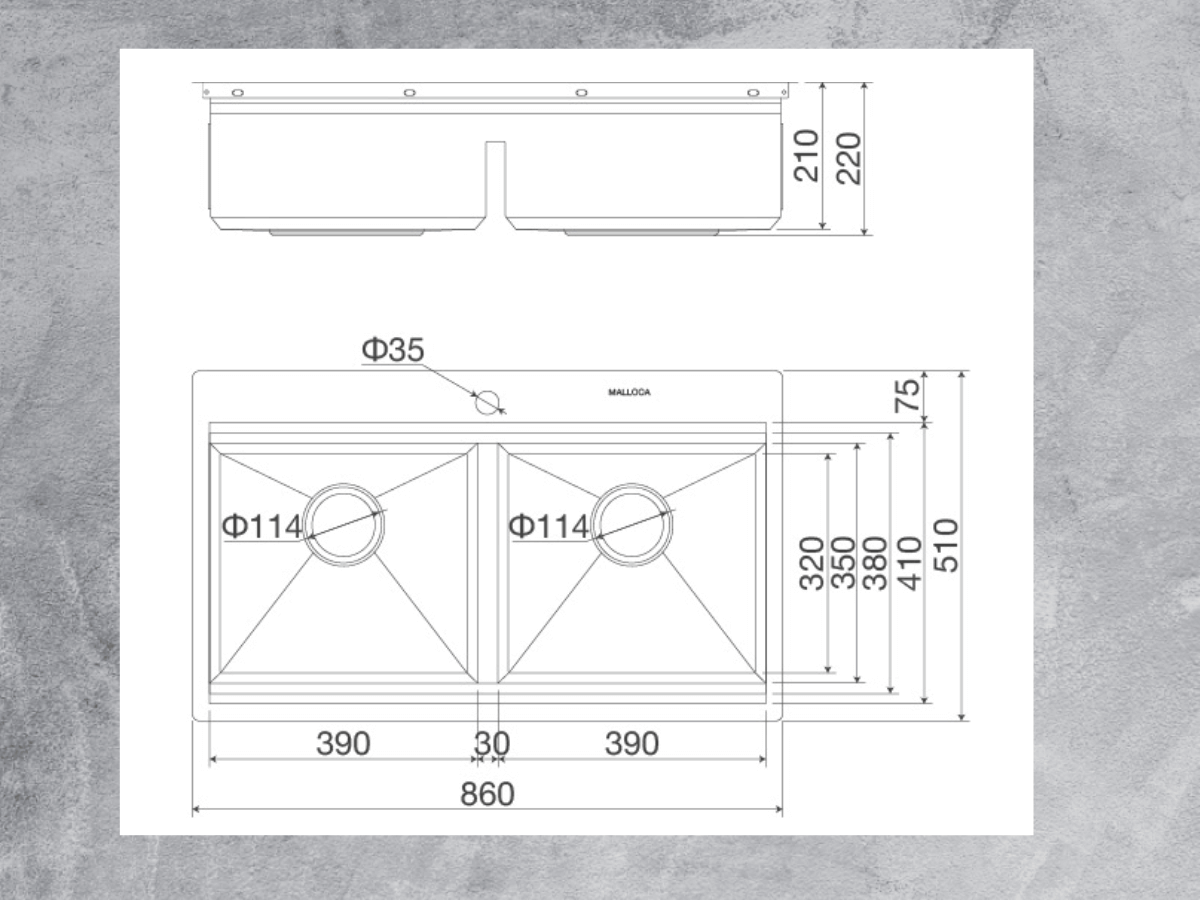 Chậu inox Malloca Slide MS 862