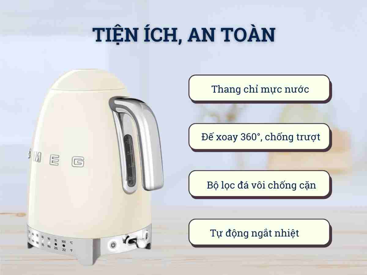ấm đun nước siêu tốc smeg klf04creu