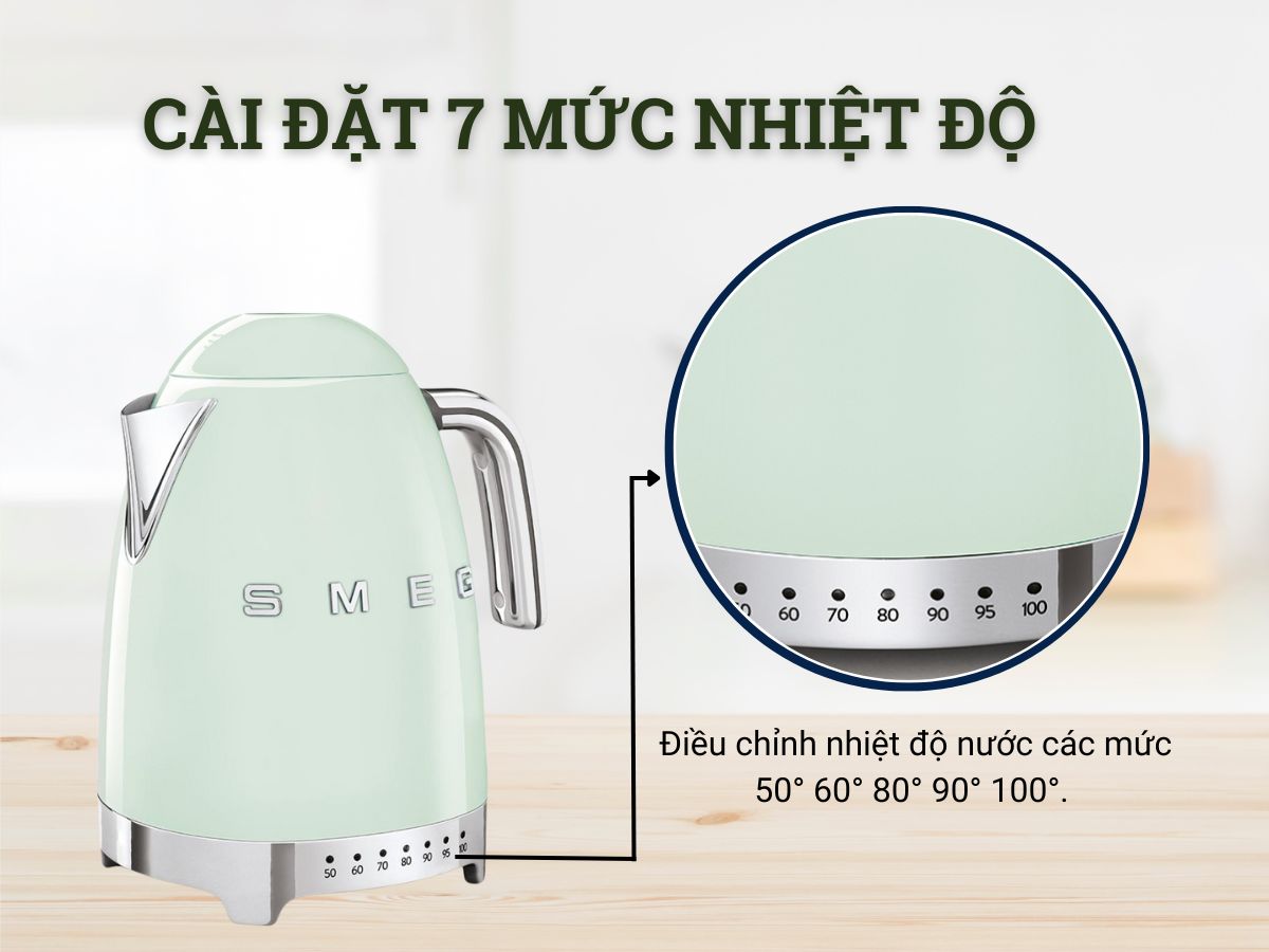 ấm đun nước siêu tốc smeg klf04pgeu