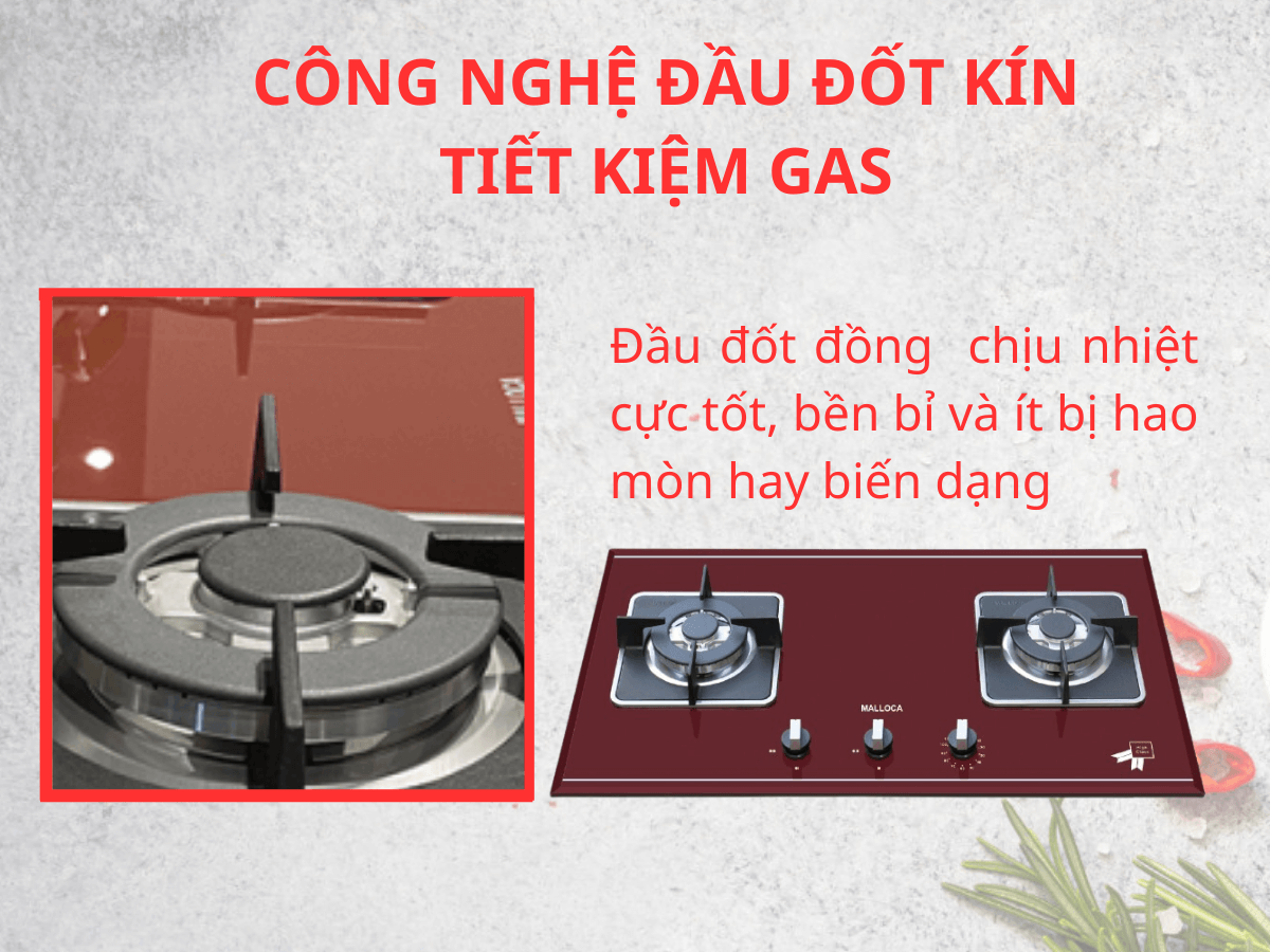 Công nghệ đầu đốt kín tiết kiệm gas, 2 đầu hâm tiện lợi