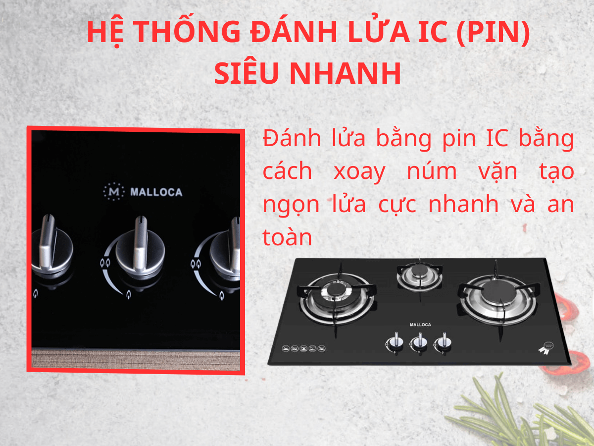 Bếp gas Malloca GHG 733B NEW