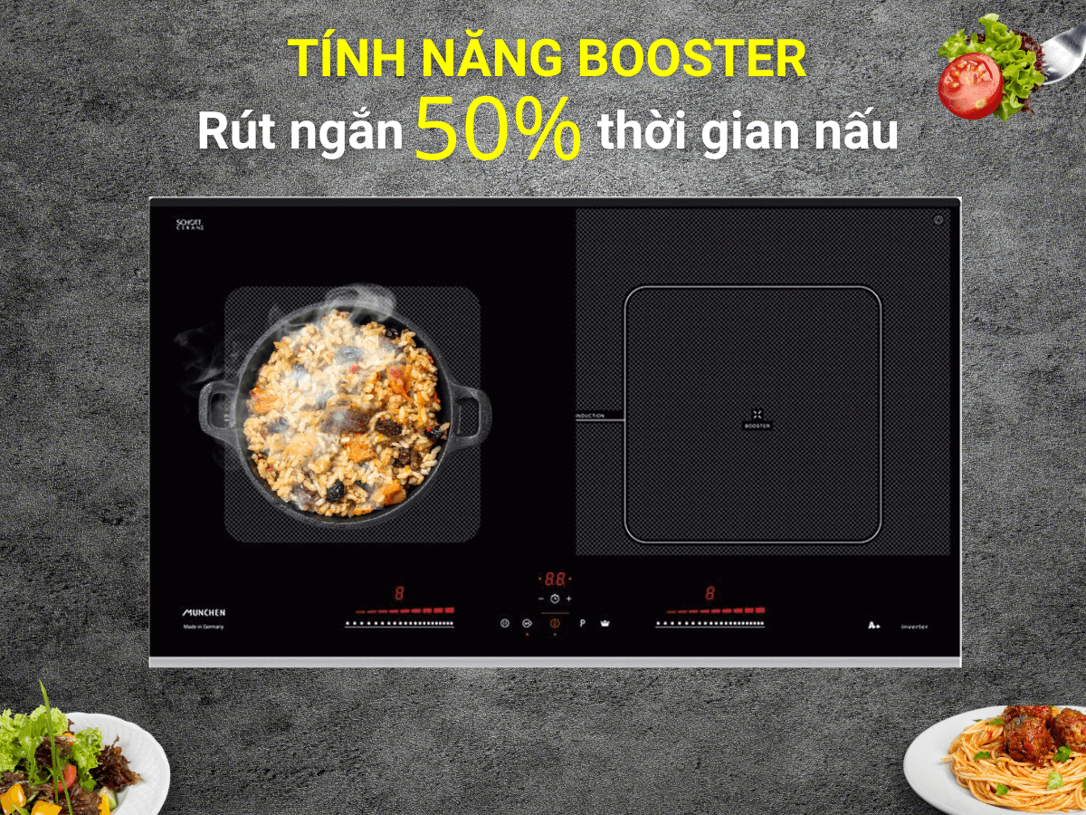Gia nhiệt nhanh Booster giúp nấu nướng nhanh chóng