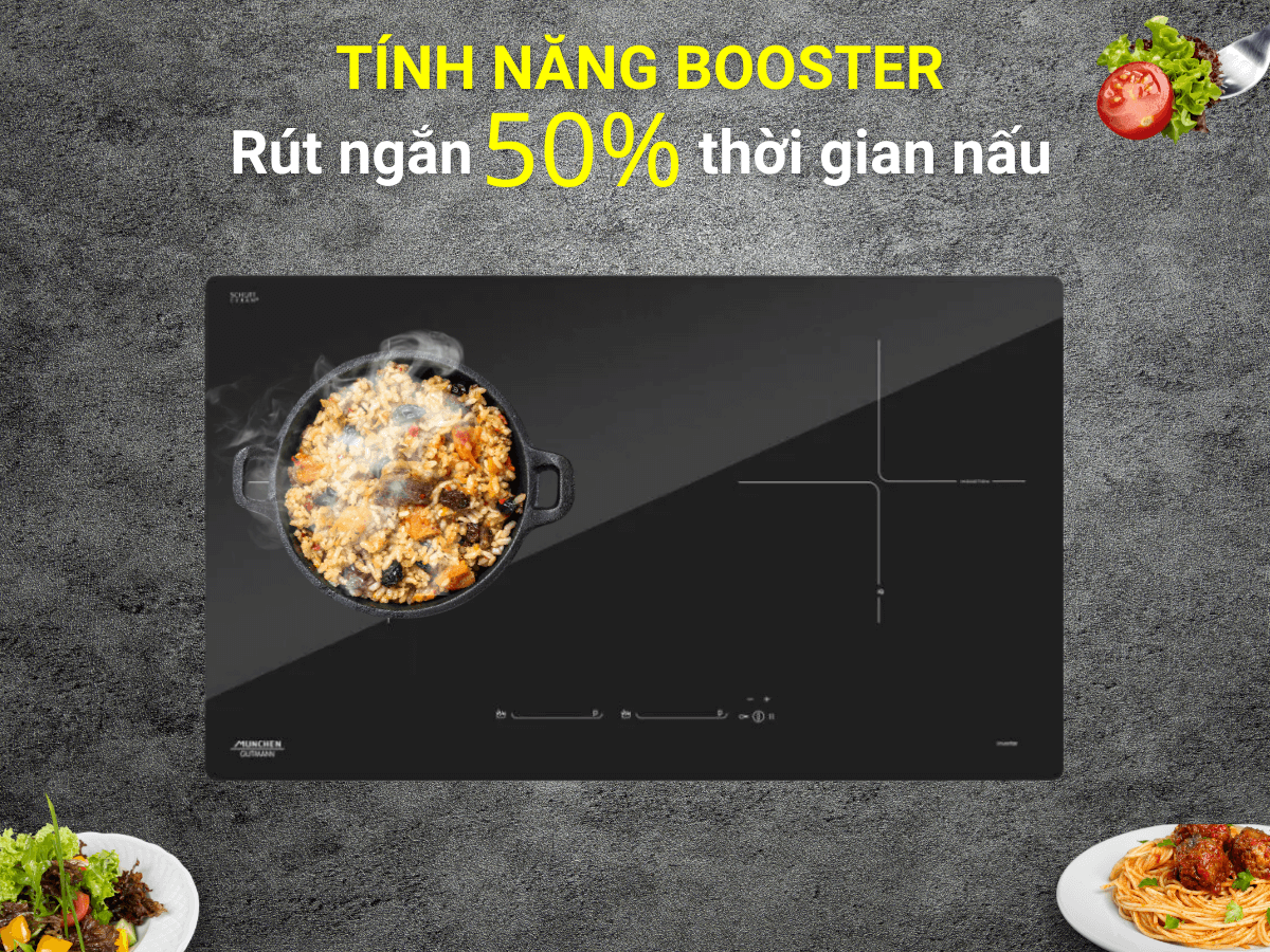 Gia nhiệt nhanh Booster giúp nấu nướng nhanh chóng