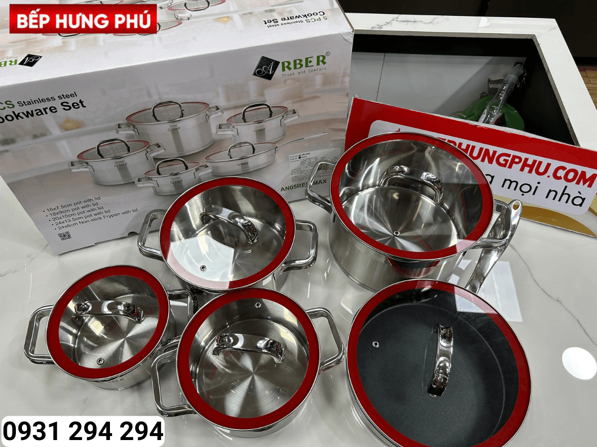 Bộ nồi inox Arber AN05RED-MAX