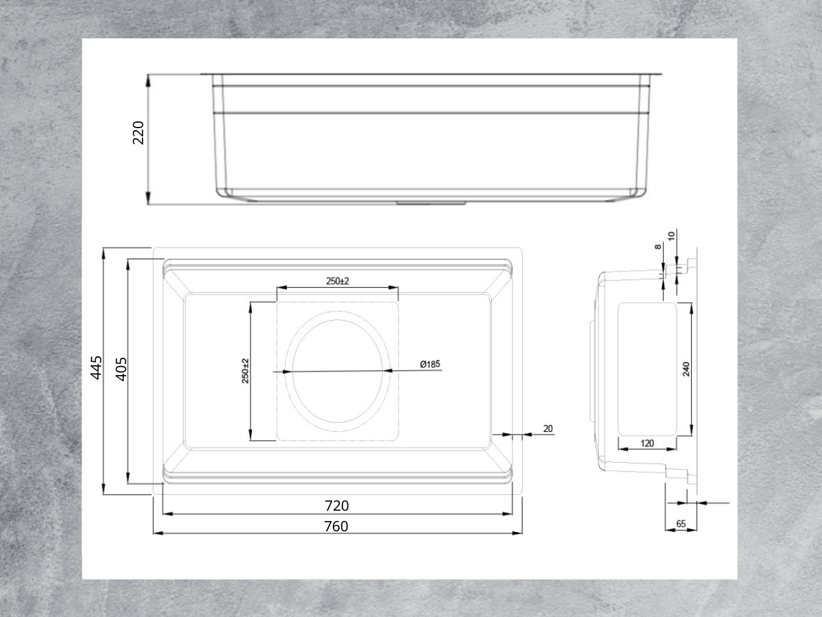 Kích thước chậu inox Pigo PGC 7645 BTS và kích thước lắp đặt