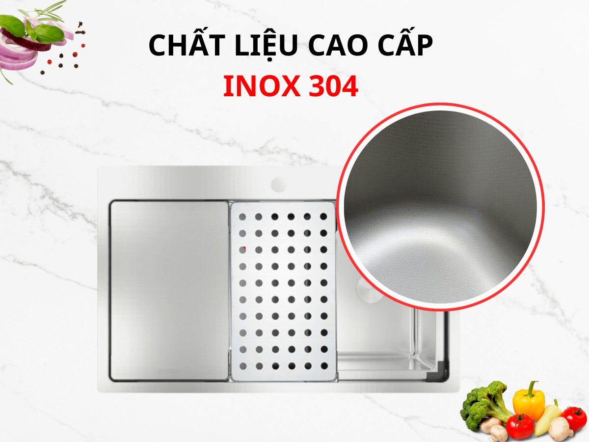 Chất liệu inox 304 cao cấp