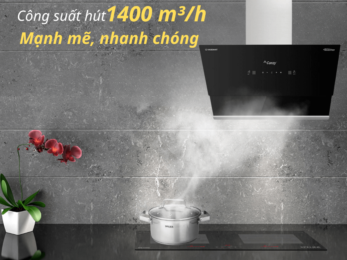 Công suất hút 1400 m³/h mạnh mẽ