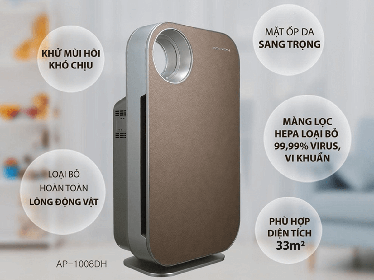 Phạm vi lọc 33m² với lưu lượng gió 4,4 m³/phút