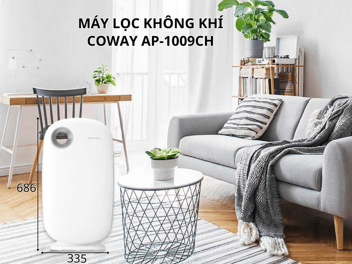 Máy lọc không khí Coway AP-1009CH thiết kế nhỏ gọn, sang trọng
