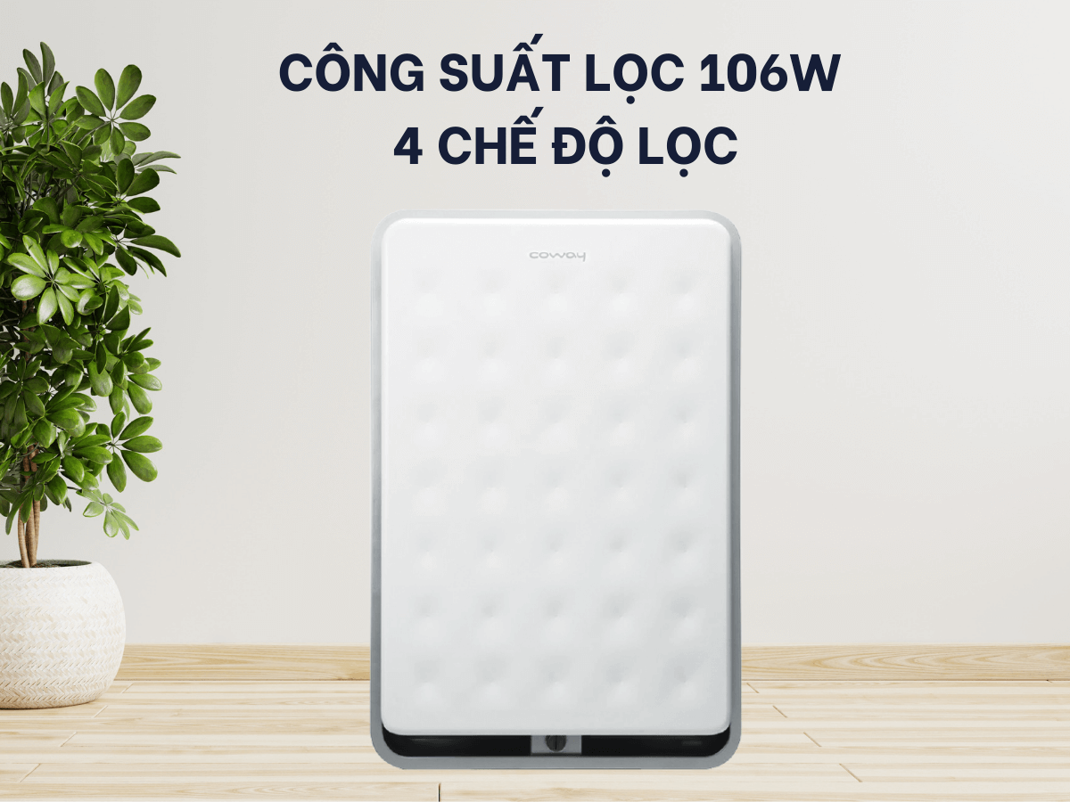 Công suất lọc 106W, 4 chế độ lọc