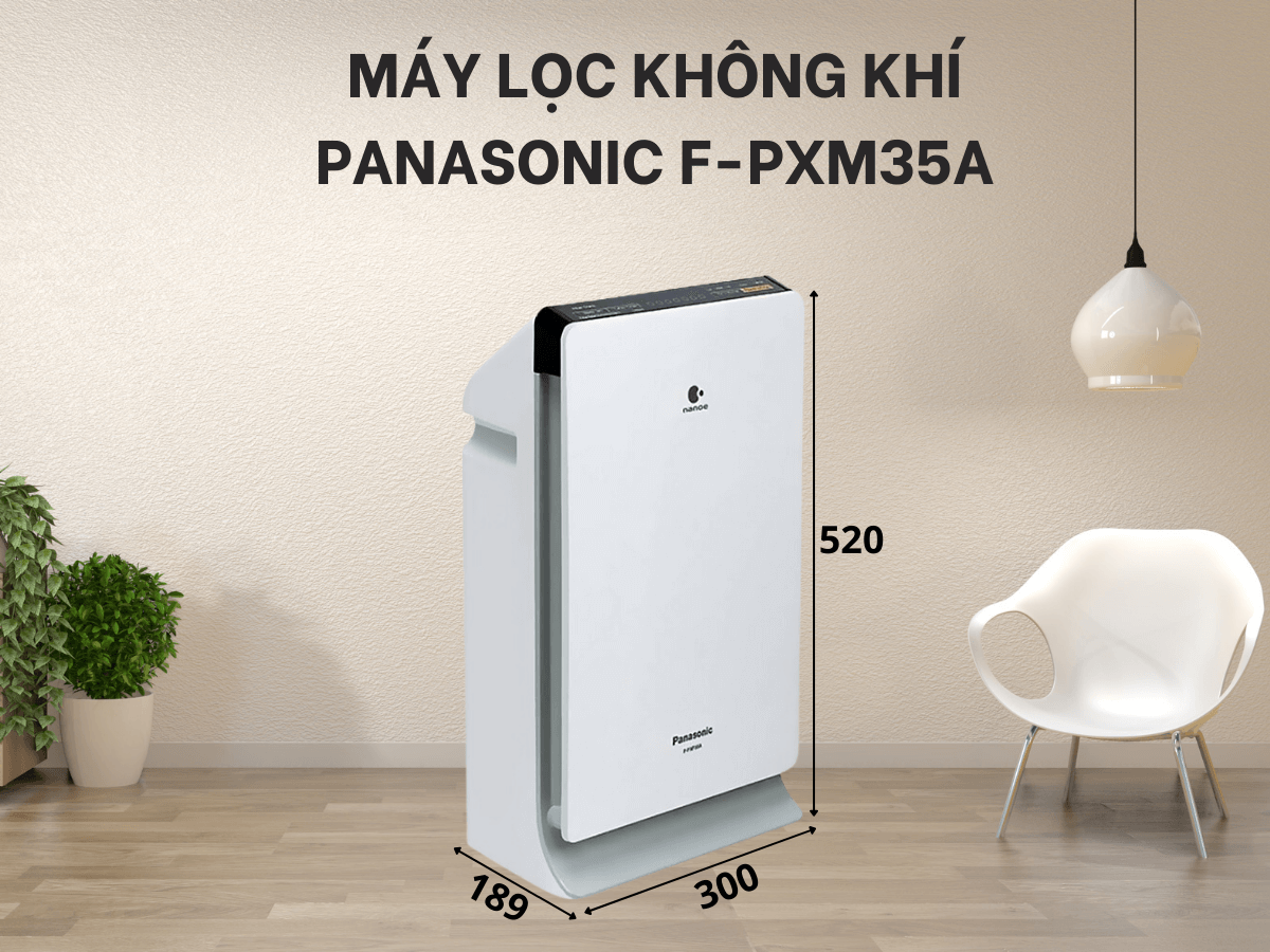 Máy lọc không khí Panasonic F-PXM35A thiết kế nhỏ gọn, sang trọng