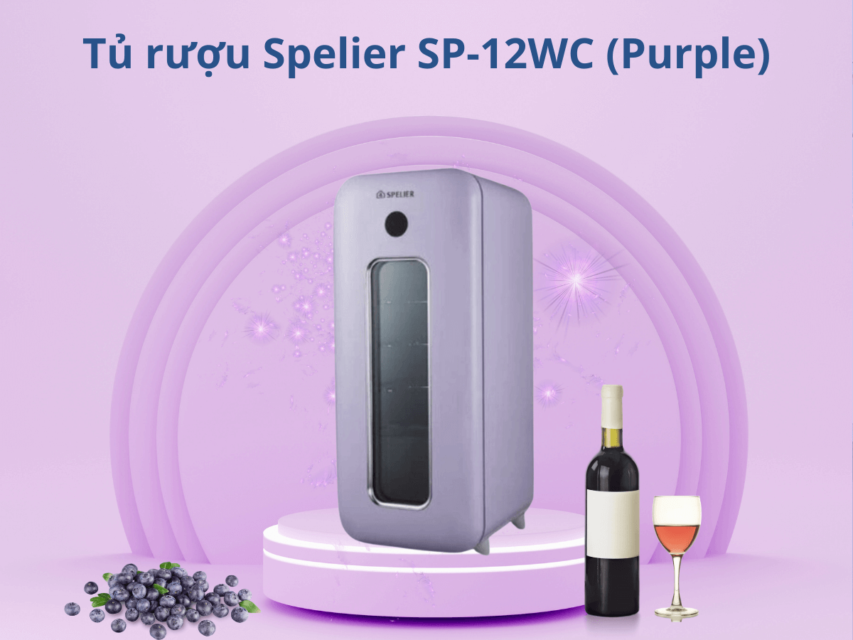 Tủ rượu Spelier SP-12WC (Purple) thiết kế mini nhỏ gọn, sang trọng
