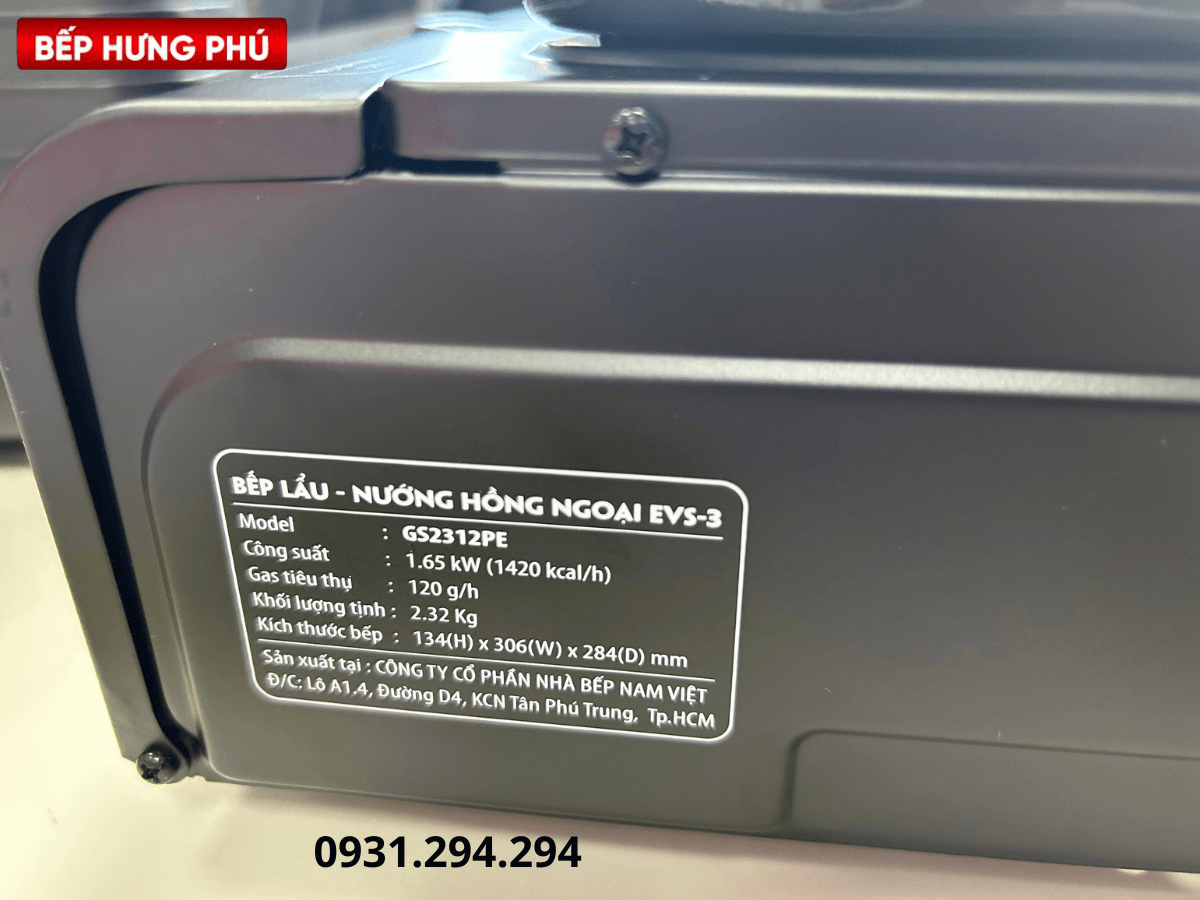 bếp nướng gas NaMilux EVS-3 GS-2312PE