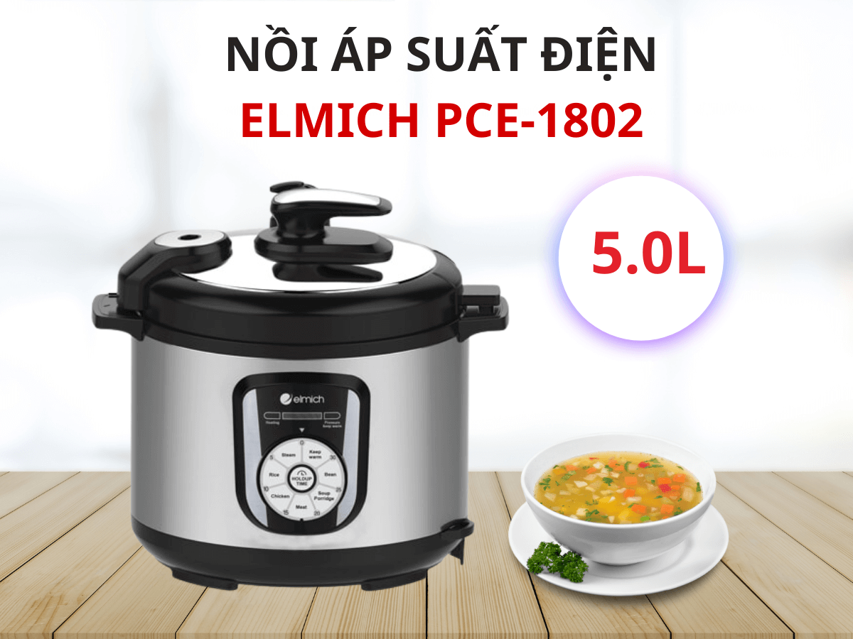 Nồi áp suất điện Elmich PCE-1802 dung tích 5 lít, thiết kế sang trọng