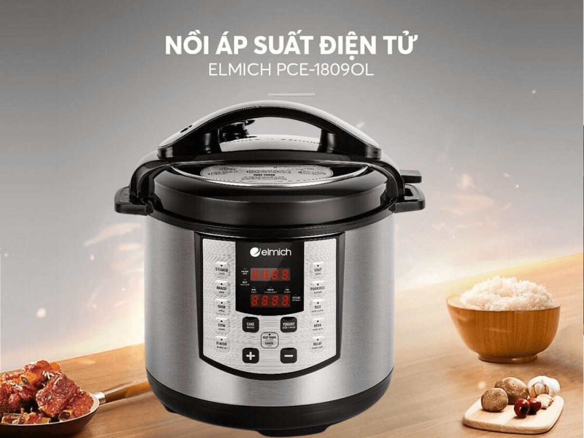 Nồi áp suất điện Elmich PCE-1809OL dung tích 6 lít, thiết kế sang trọng