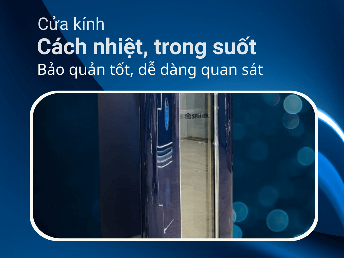 Cửa kính cách nhiệt trong suốt bảo quản rượu tốt, dễ dàng quan sát