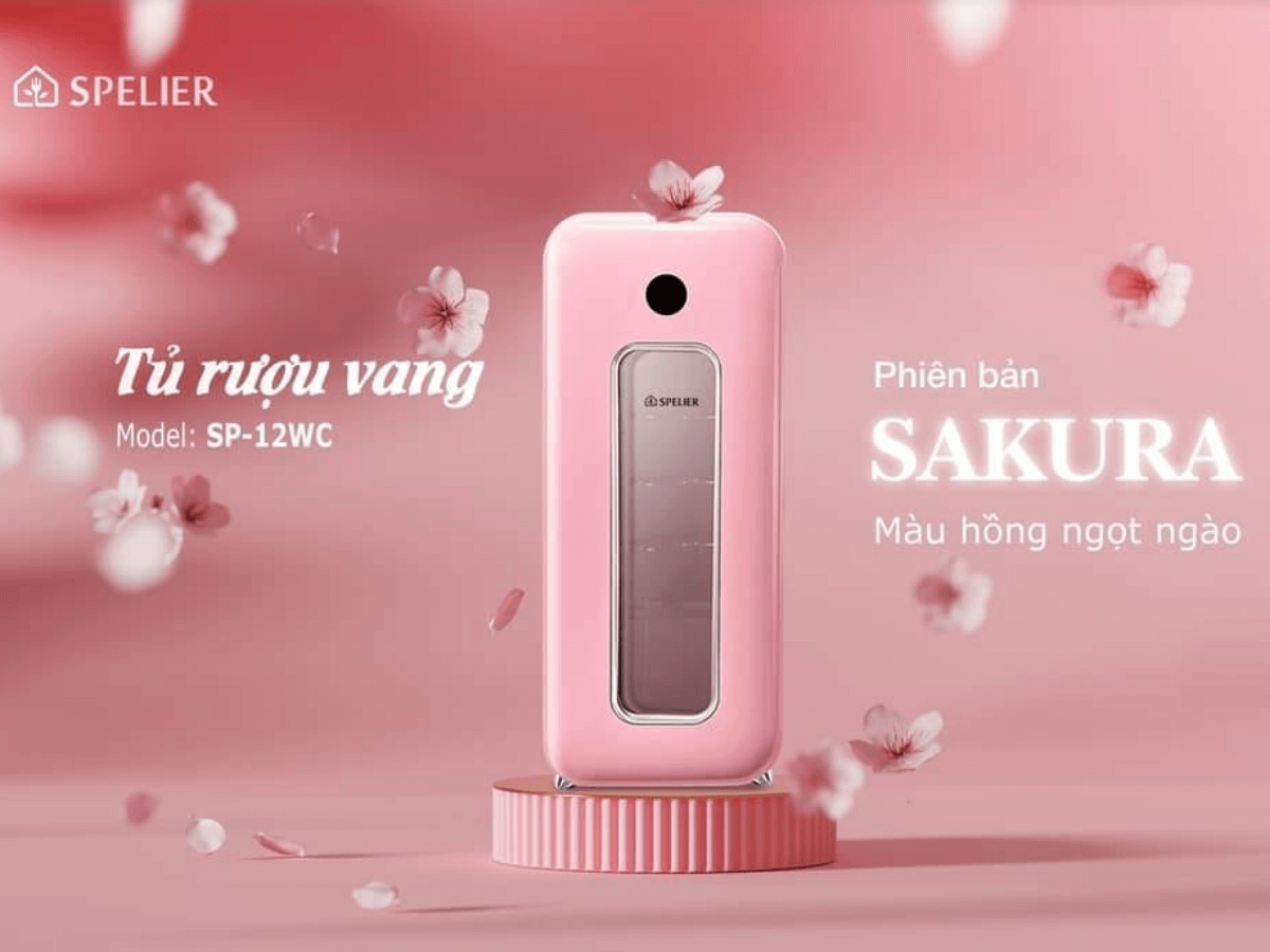 Tủ rượu Spelier SP-12WC (Pink) thiết kế mini nhỏ gọn, sang trọng