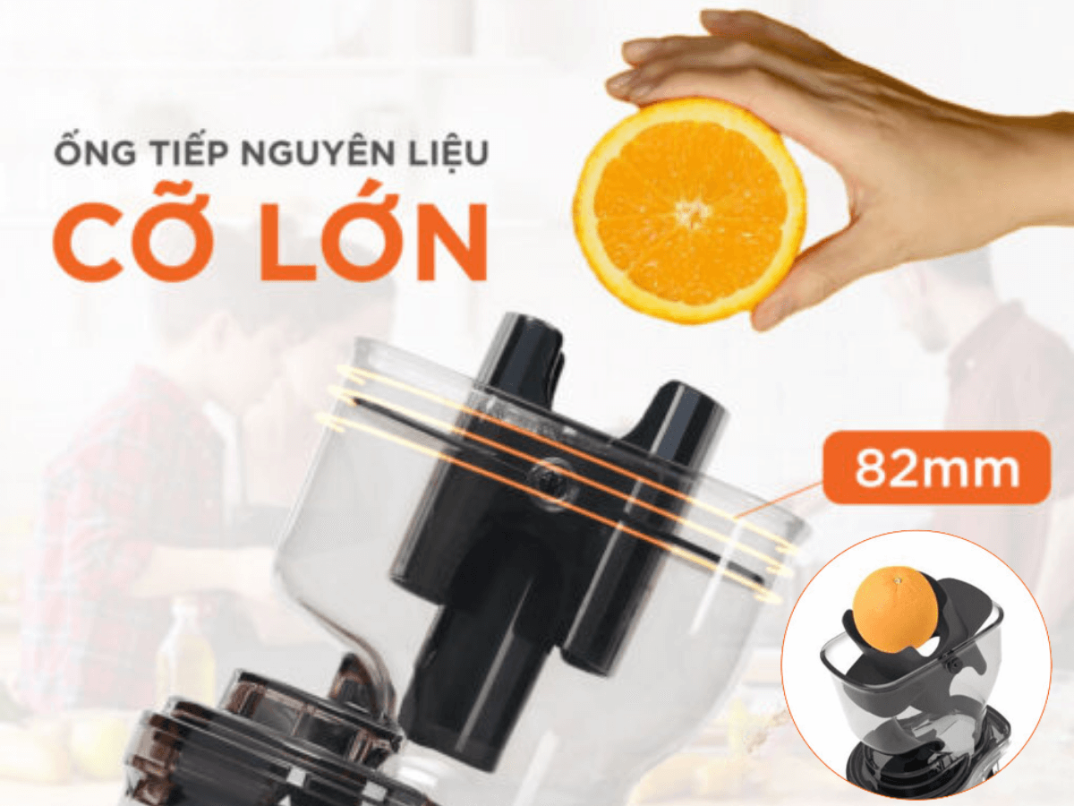 Khoang tiếp nguyên liệu lớn, đường kính rộng 82mm
