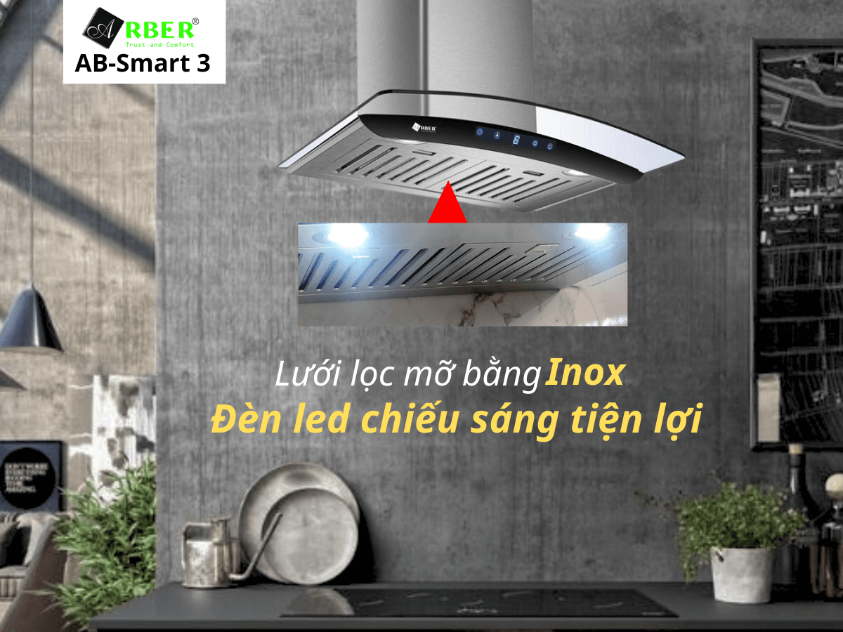 Lưới lọc mỡ bằng inox có thể tháo rời