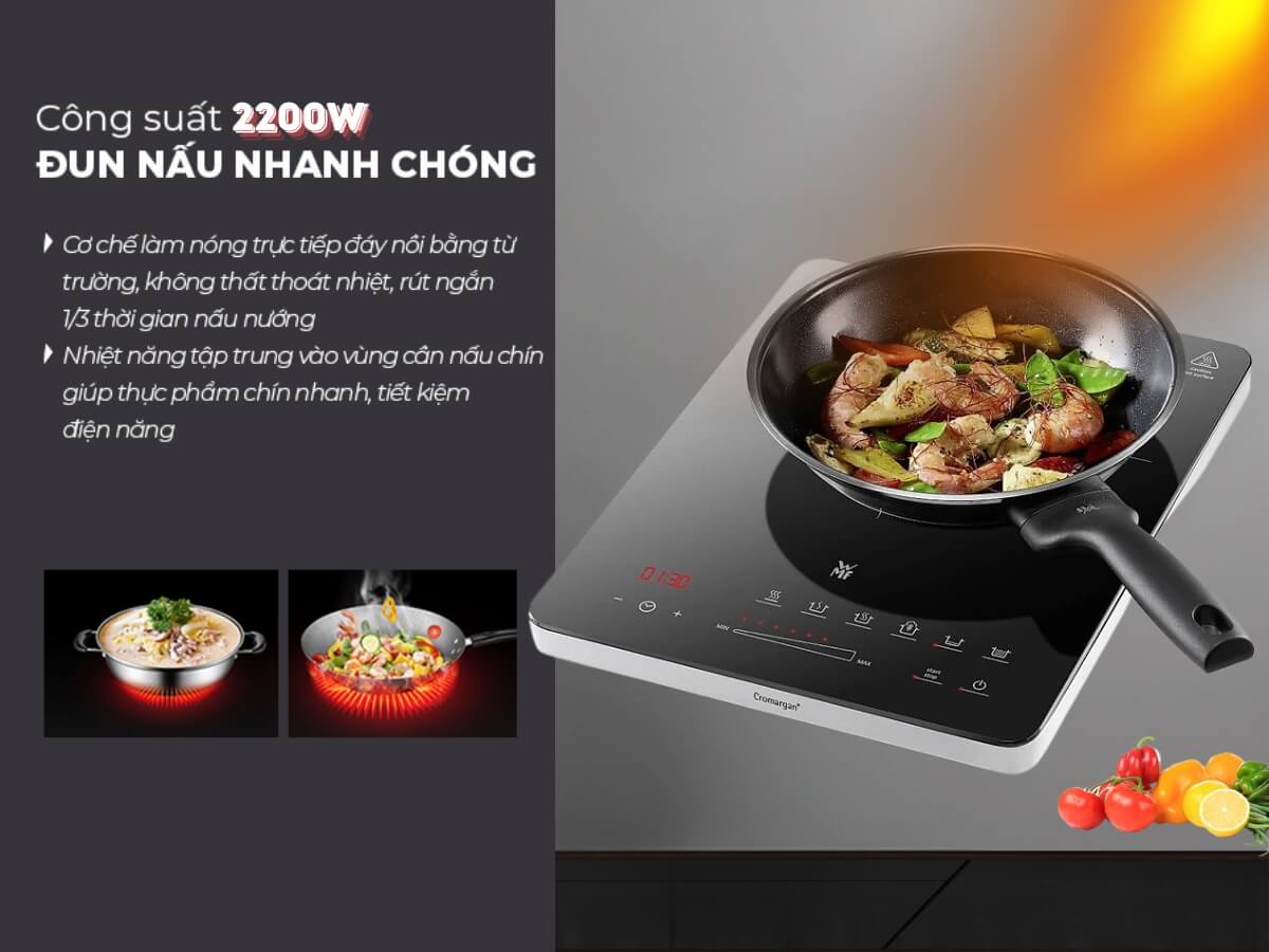 Công suất 2200W nấu nướng nhanh chóng