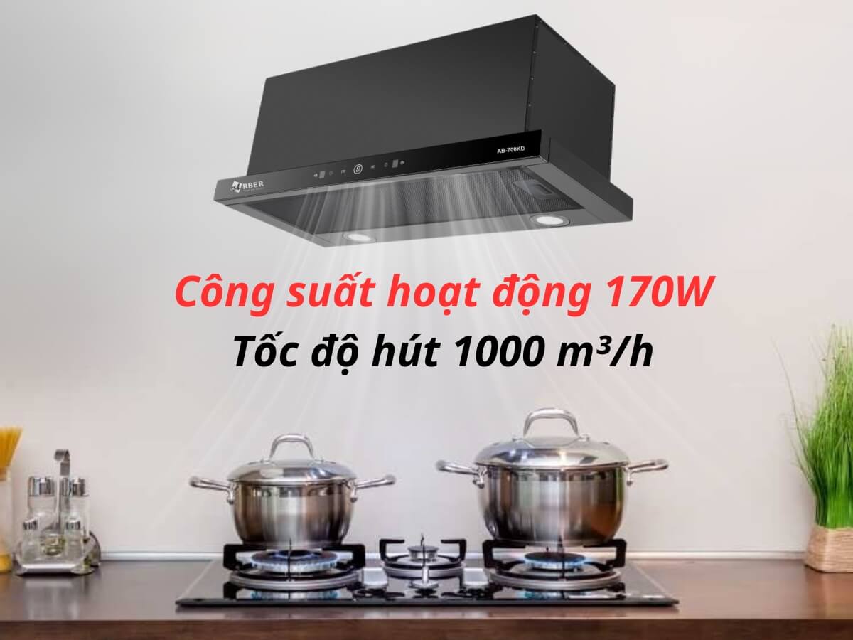Công suất hút 1000 m³/h mạnh mẽ