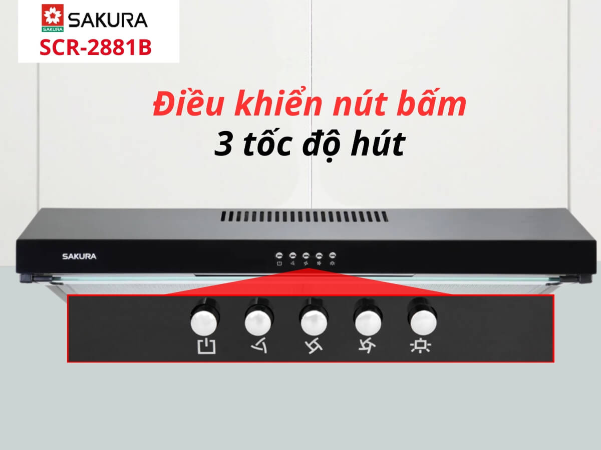 Điều khiển nút bấm 3 tốc độ hút