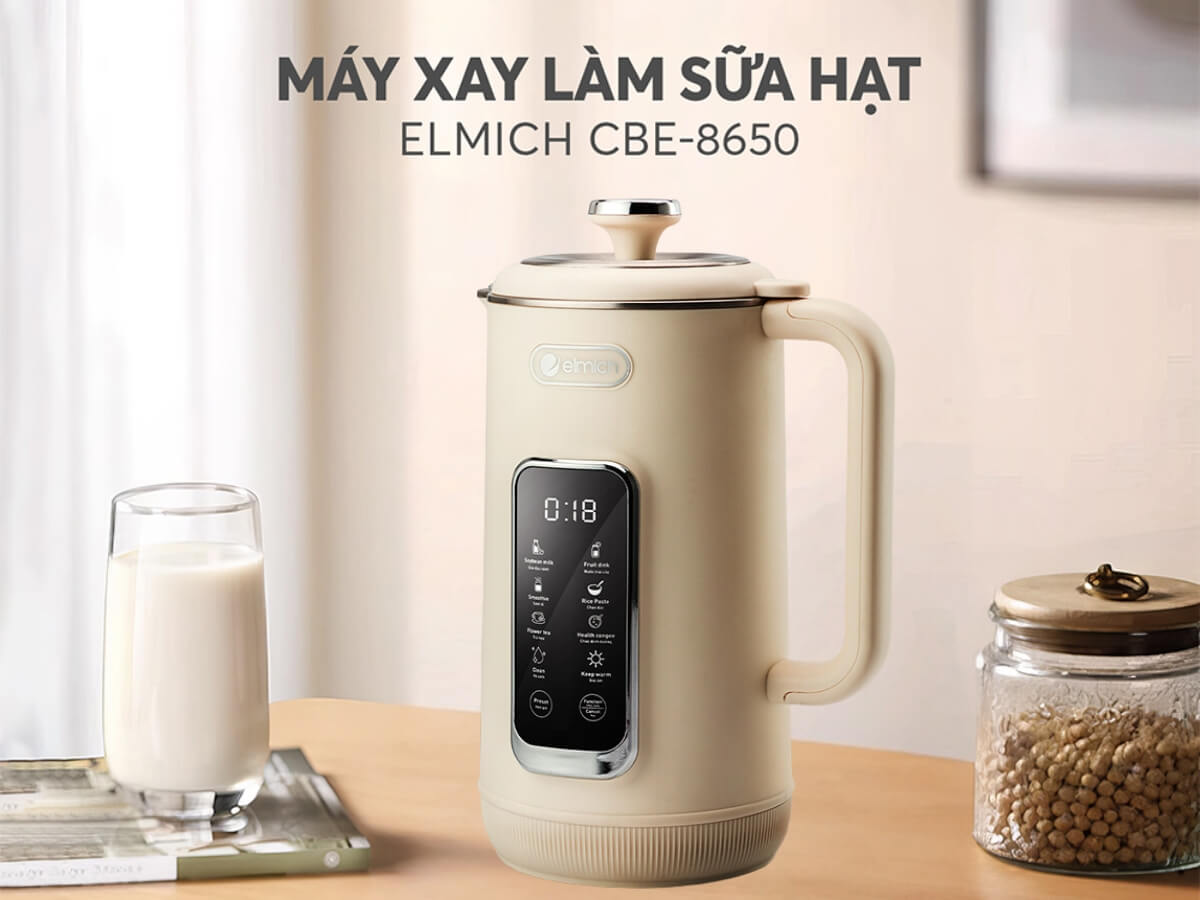Máy làm sữa hạt Elmich CBE-8650 thiết kế gọn gàng, hiện đại