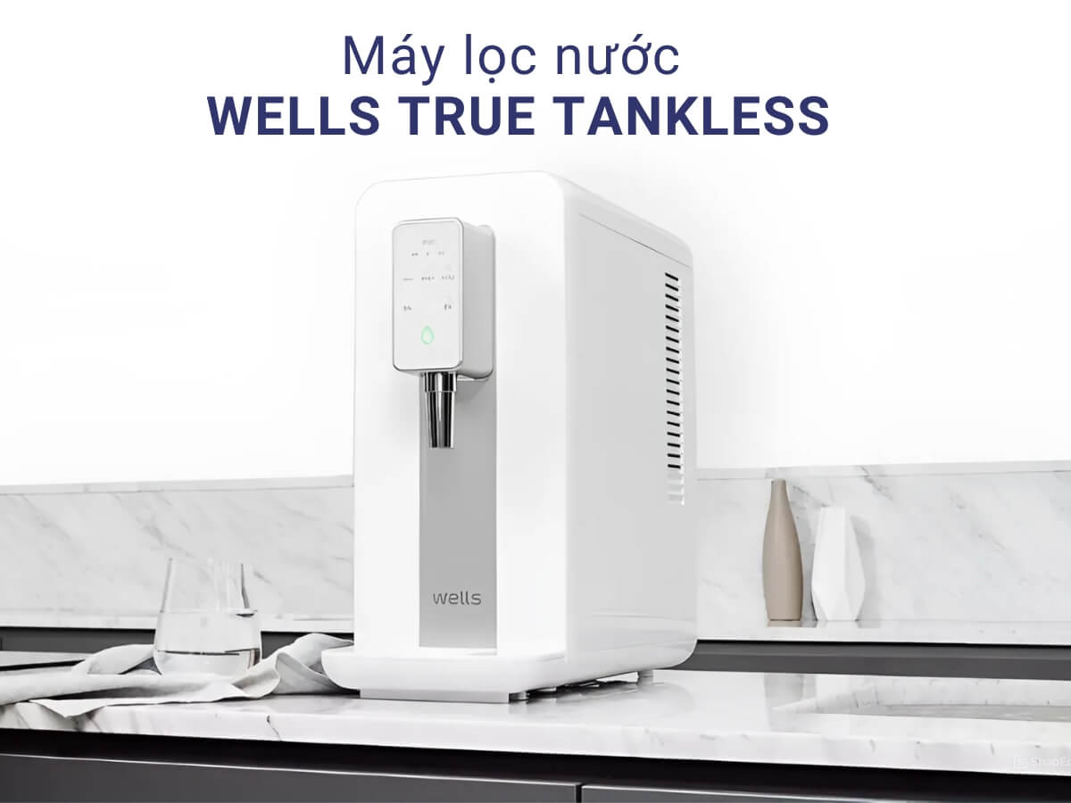 Máy lọc nước Wells True Tankless thiết kế thanh lịch, sang trọng