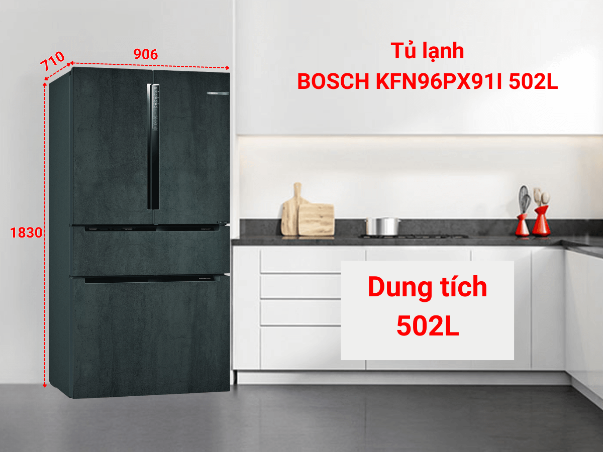 Dung tích lớn 502 lít thoải mái bảo quản