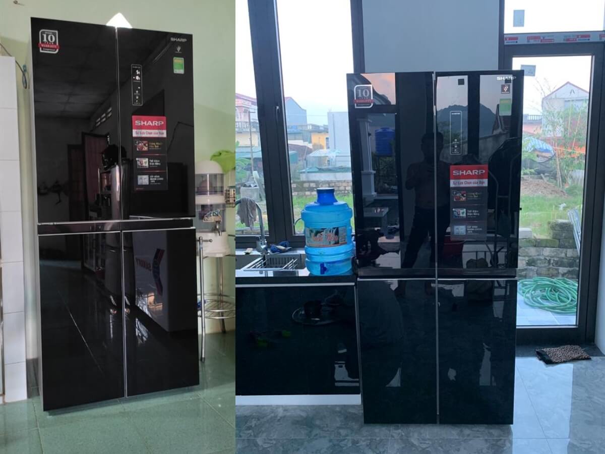 Tủ lạnh Sharp SJ-FXP480VG-BK lắp đặt tại nhà khách hàng