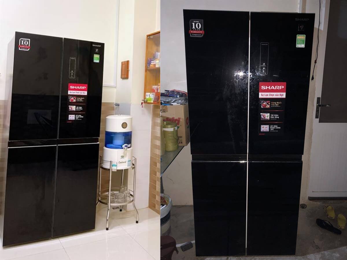Tủ lạnh Sharp SJ-FXP480VG-BK lắp đặt tại nhà khách hàng