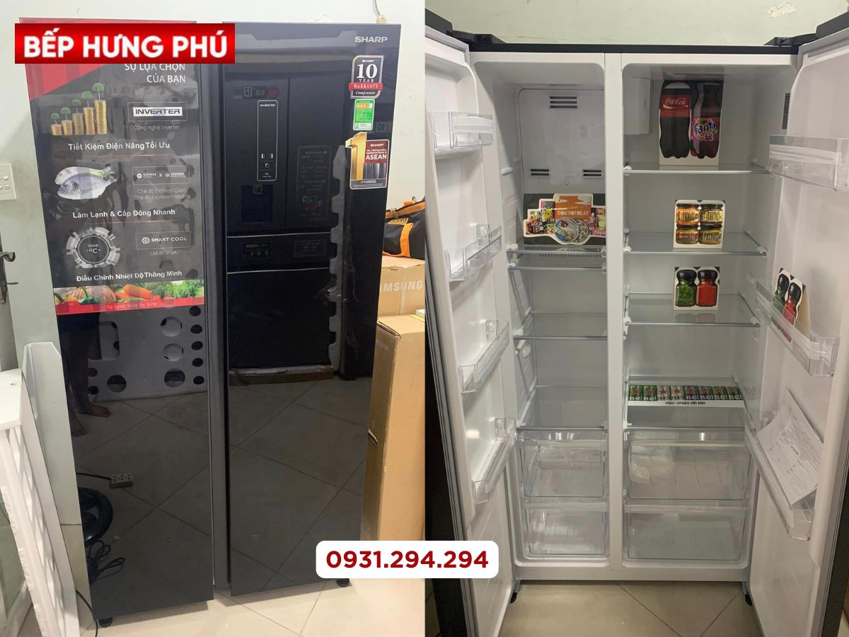 tủ lạnh sharp sj-sbx440vg-bk