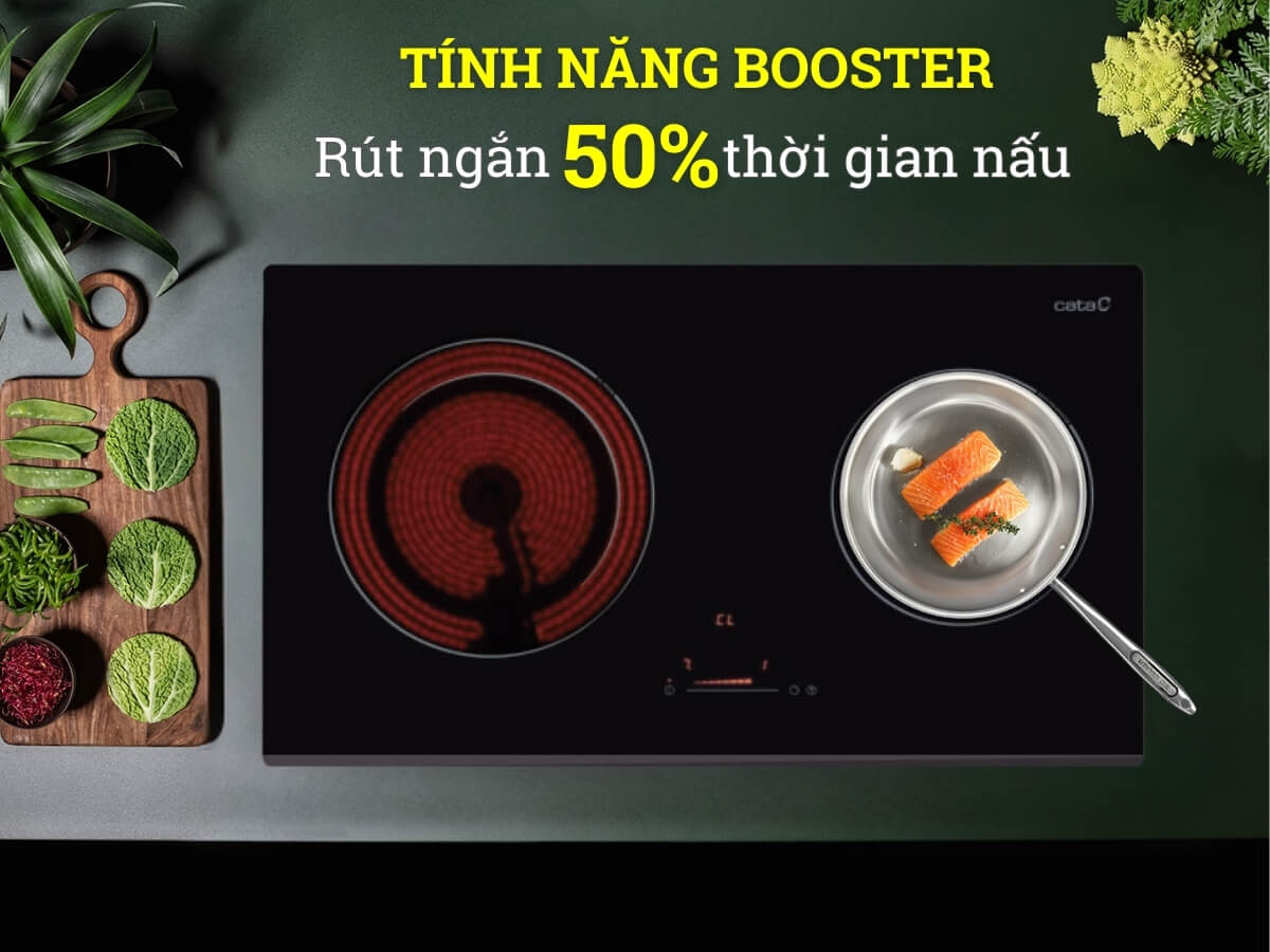Công suất 5400W, có chức năng Booster nấu nhanh