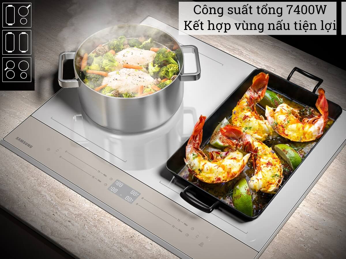 Công suất mạnh mẽ, tính năng kết hợp vùng nấu
