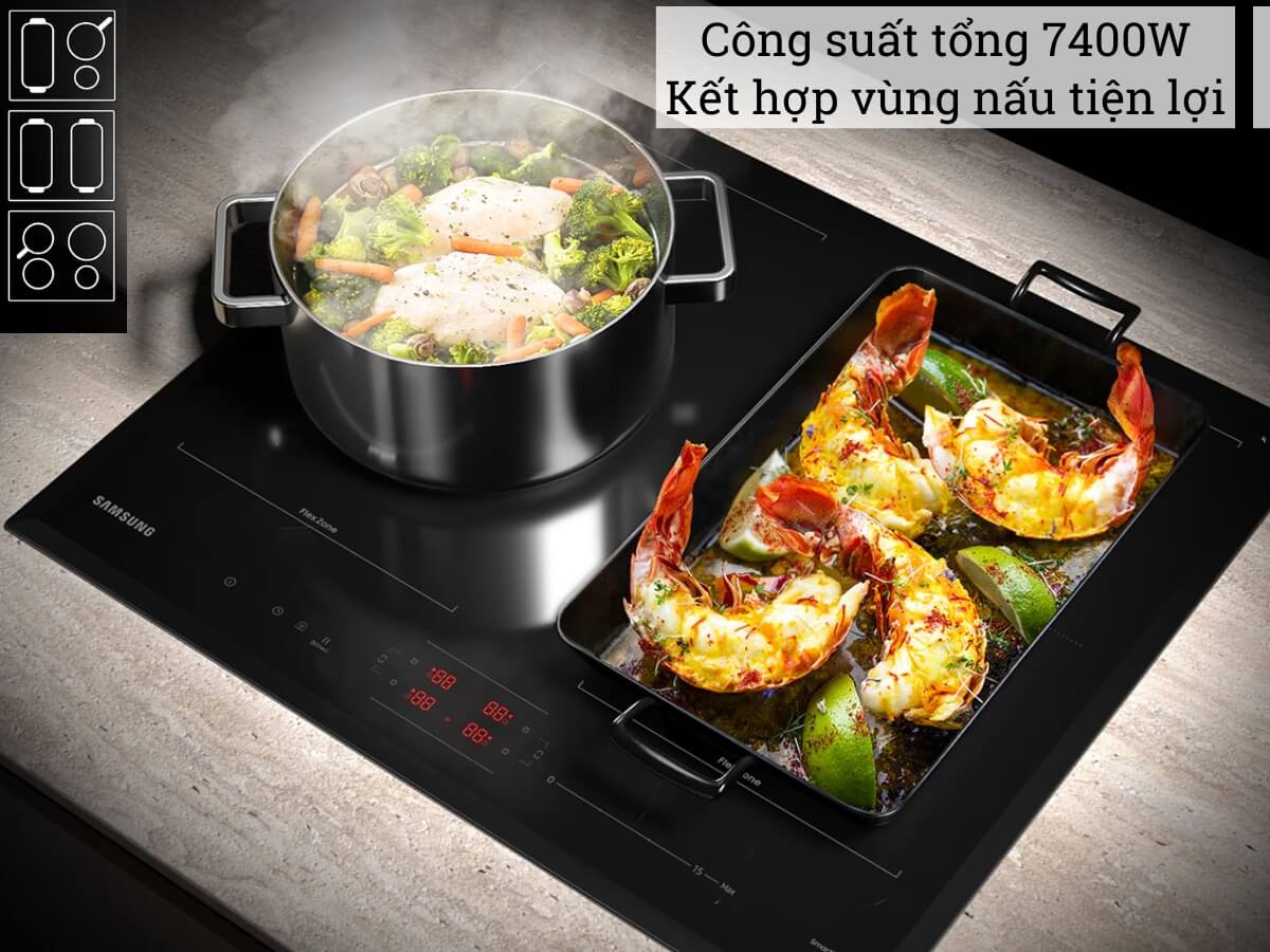 Công suất mạnh mẽ, tính năng kết hợp vùng nấu