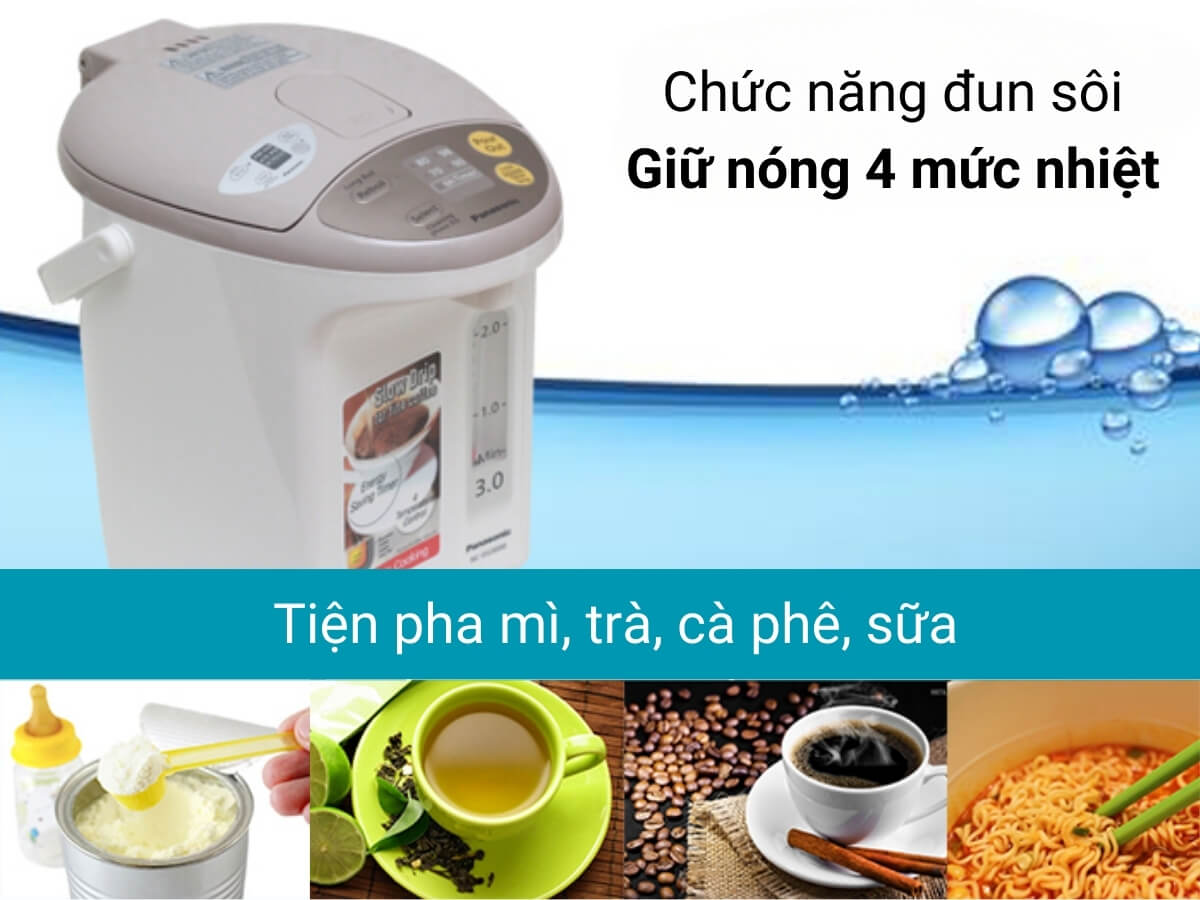Chức năng đun sôi và giữ nóng 4 mức nhiệt