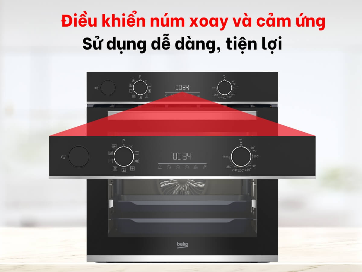 Điều khiển núm xoay và cảm ứng dễ sử dụng