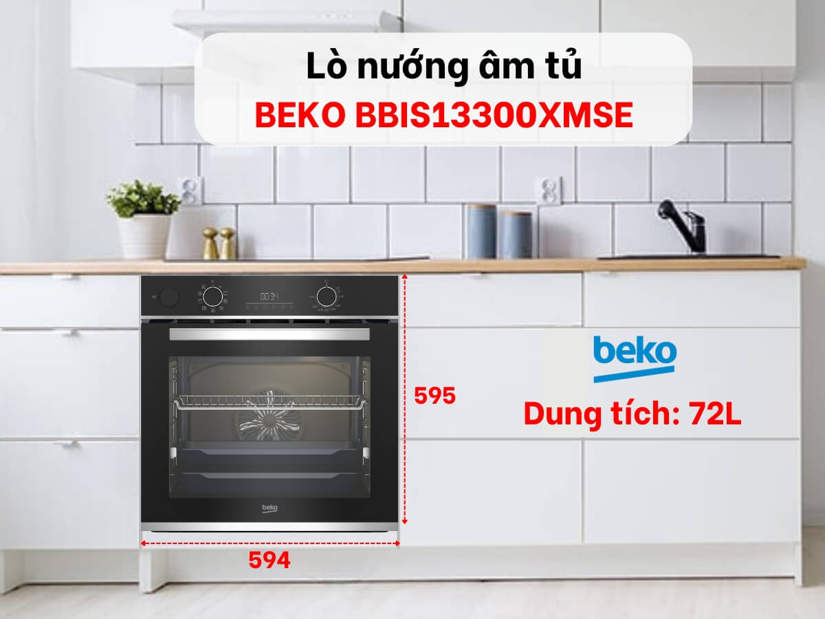 Lò nướng Beko BBIS13300XMSE dung tích lớn 72 lít
