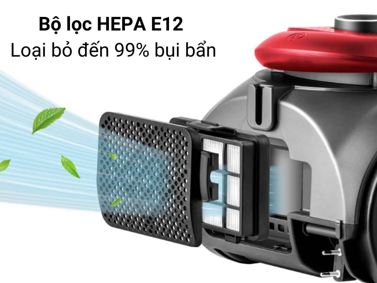 Bộ lọc HEPA E12 loại bỏ đến 99% bụi bẩn