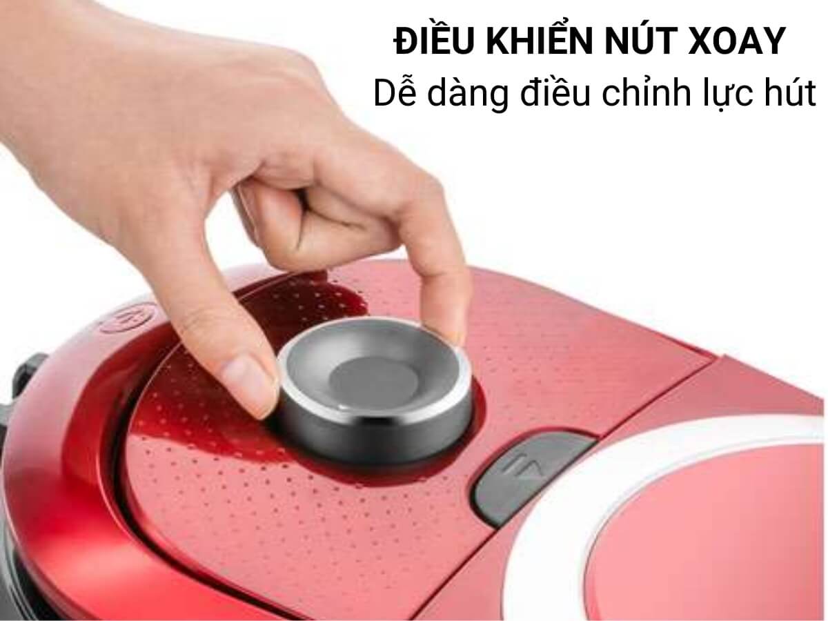 Điều khiển nút xoay, dễ dàng điều chỉnh lực hút