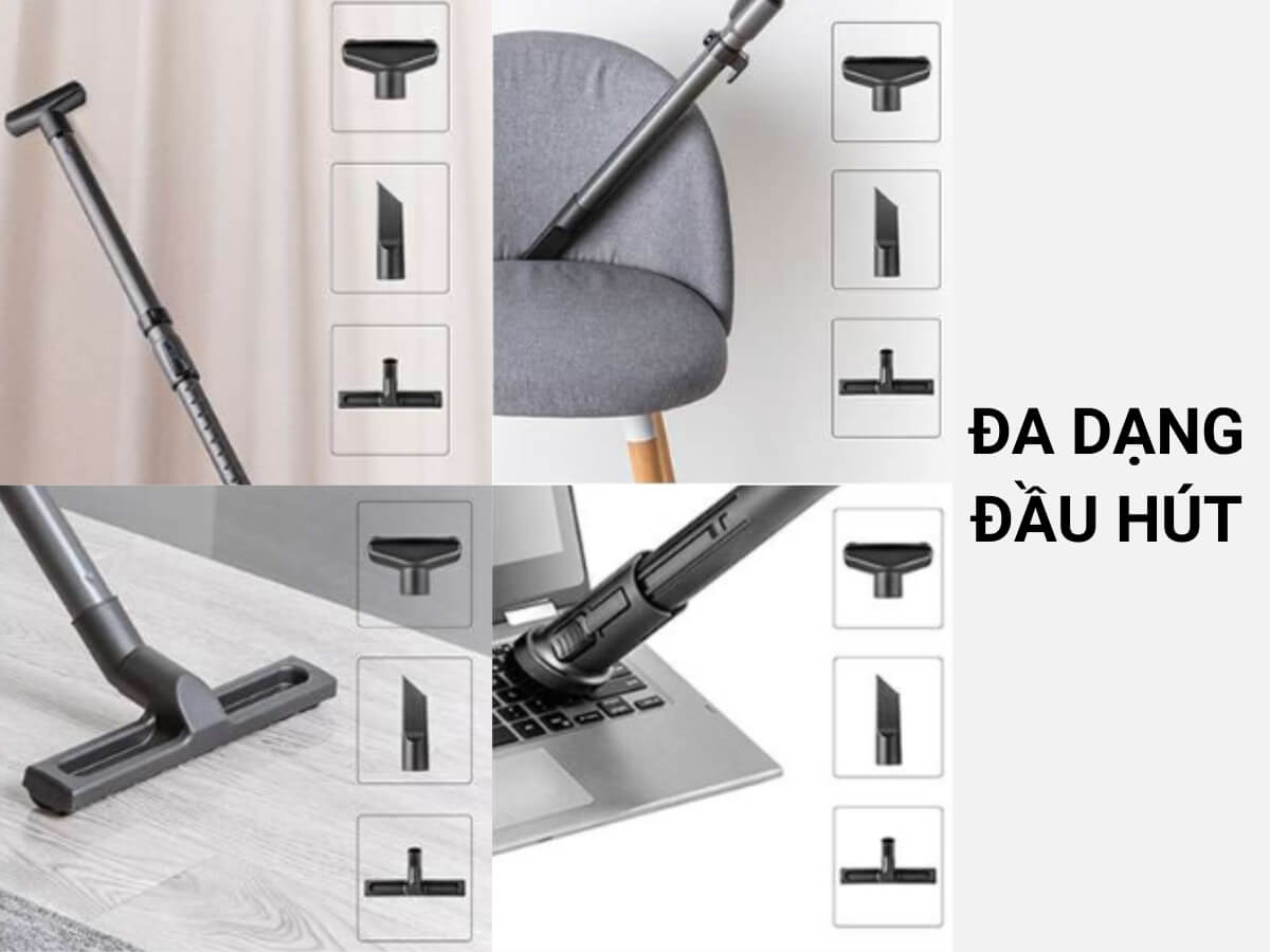 Đa dạng đầu hút, làm sạch toàn diện