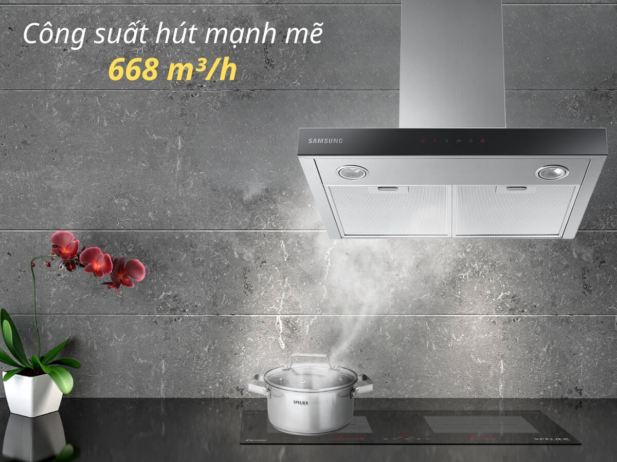 Công suất hút 668 m³/h mạnh mẽ