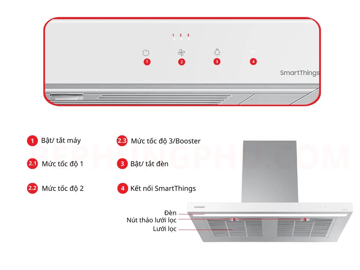 Máy hút mùi Samsung Bespoke NK36CB665WWH/SV