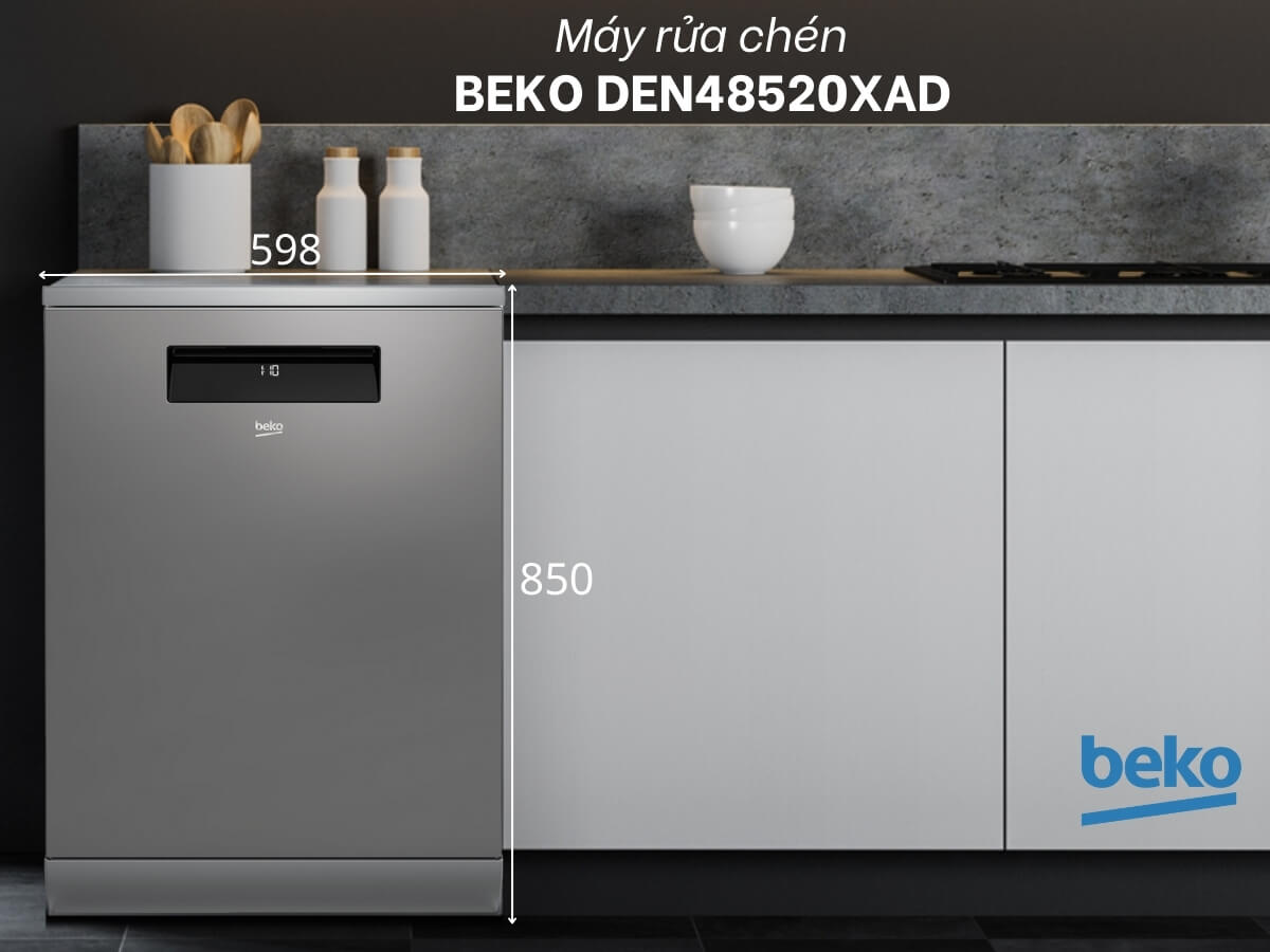 Máy rửa chén Beko DEN48520XAD thiết kế độc lập sang trọng